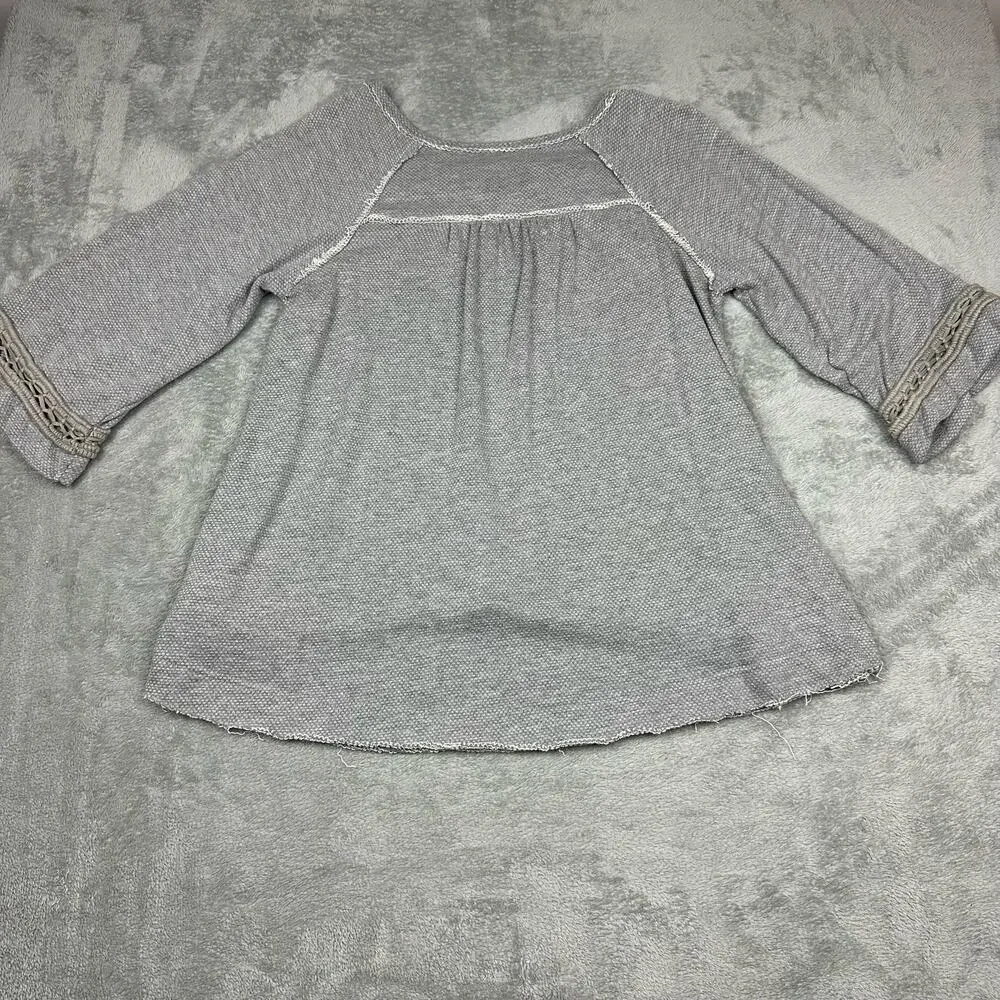 Free People Tunic Women Medium‎ Grey Mystree Waffle Knit OB407336 - Picture 2 of 8